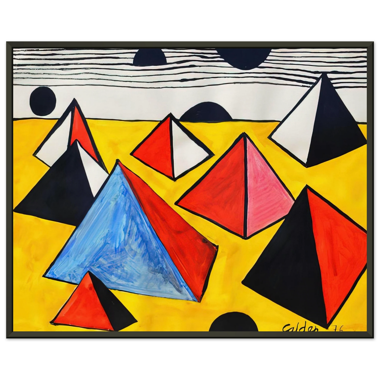 Alexander Calder  PYRAMIDS 1975 Framed Art Print  - Aluminum Frame - 70x100 cm / 28x40 inches