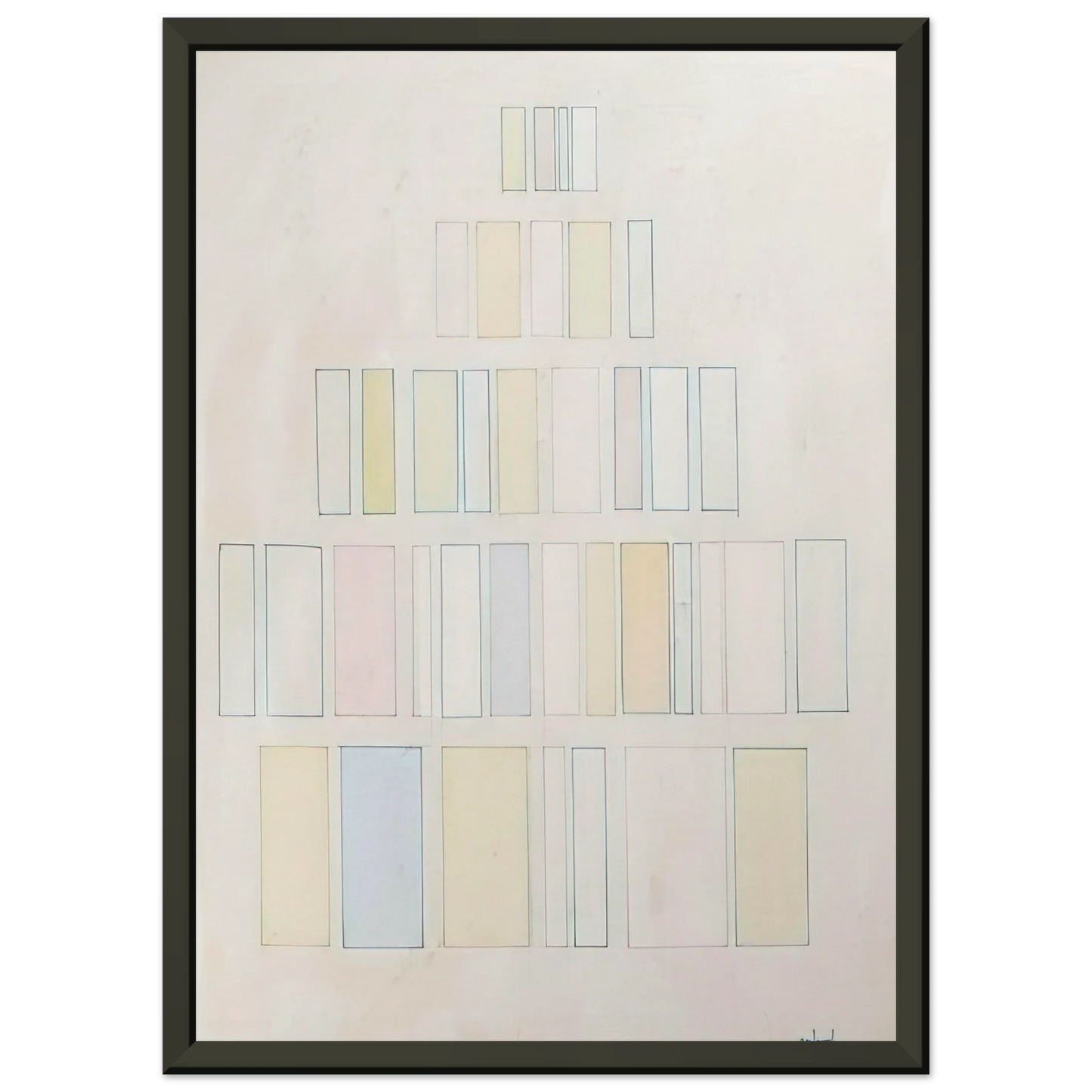 Robert Goodnough  Red and Green with Pale Colors  1966 Framed Art Print  - Aluminum Frame - 60x80 cm / 24x32 inches