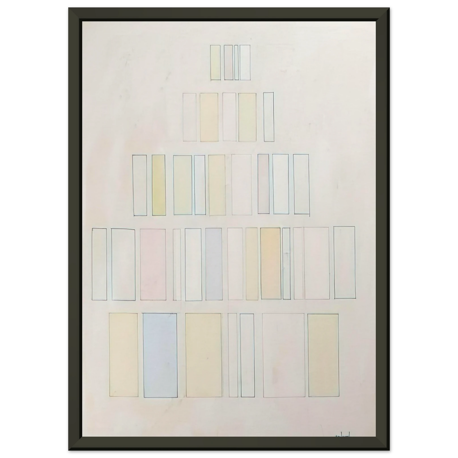 Robert Goodnough  Red and Green with Pale Colors  1966 Framed Art Print  - Aluminum Frame - 60x80 cm / 24x32 inches