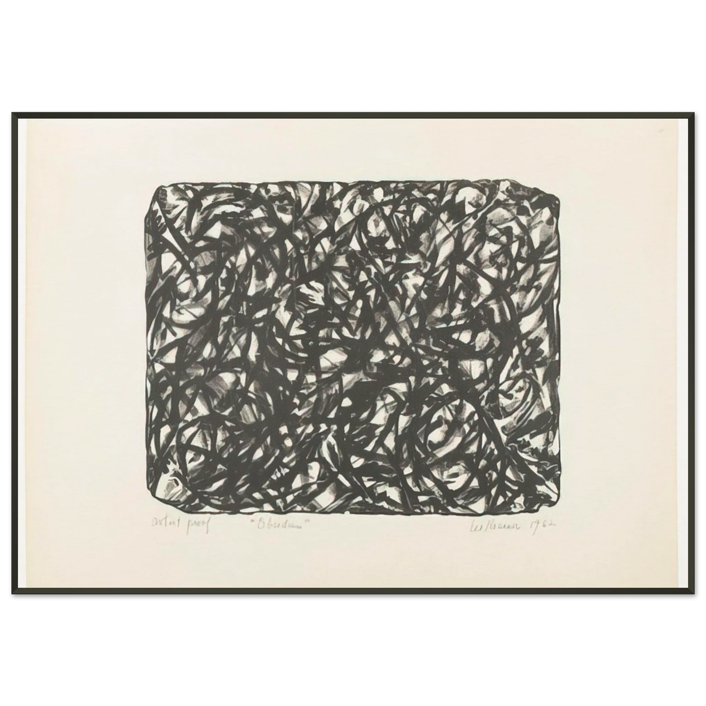 Lee Krasner  Obsidian Framed Art Print  - Aluminum Frame - 21x29.7 cm / 8x12"