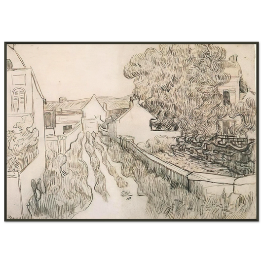 Vincent van Gogh  Village Street Framed Art Print  - Aluminum Frame - 21x29.7 cm / 8x12"