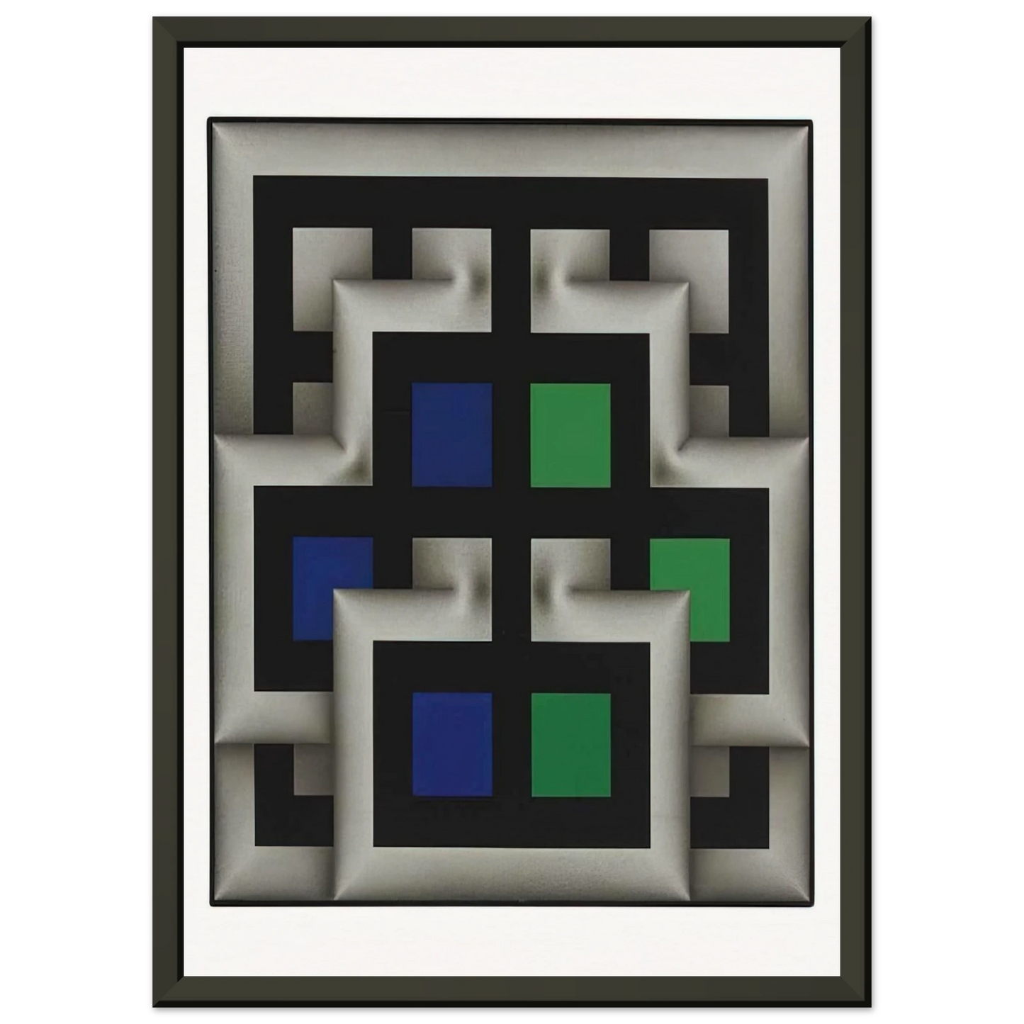 Omar Rayo  Sararas XX  1981 Framed Art Print  - Aluminum Frame - 40x50 cm / 16x20 inches