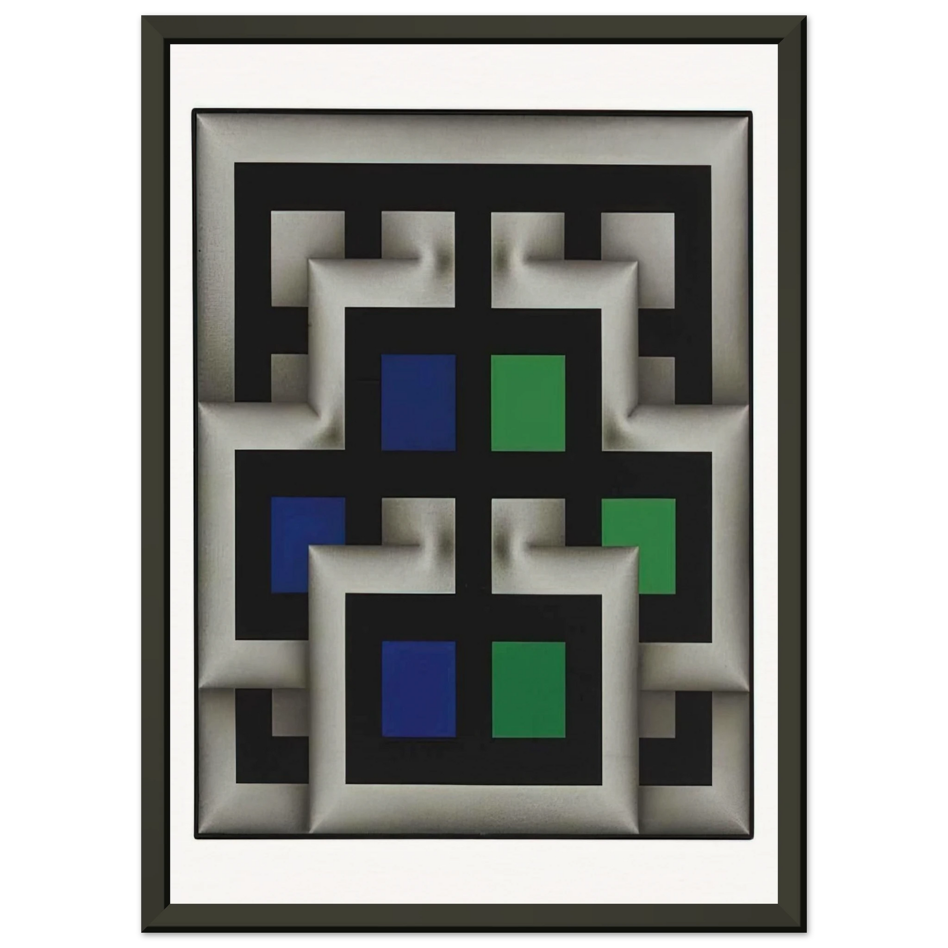 Omar Rayo  Sararas XX  1981 Framed Art Print  - Aluminum Frame - 40x50 cm / 16x20 inches