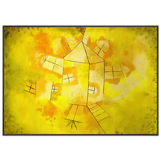 Paul Klee  REVOLVING HOUSE 1921 Framed Art Print  - Aluminum Frame - 21x29.7 cm / 8x12"