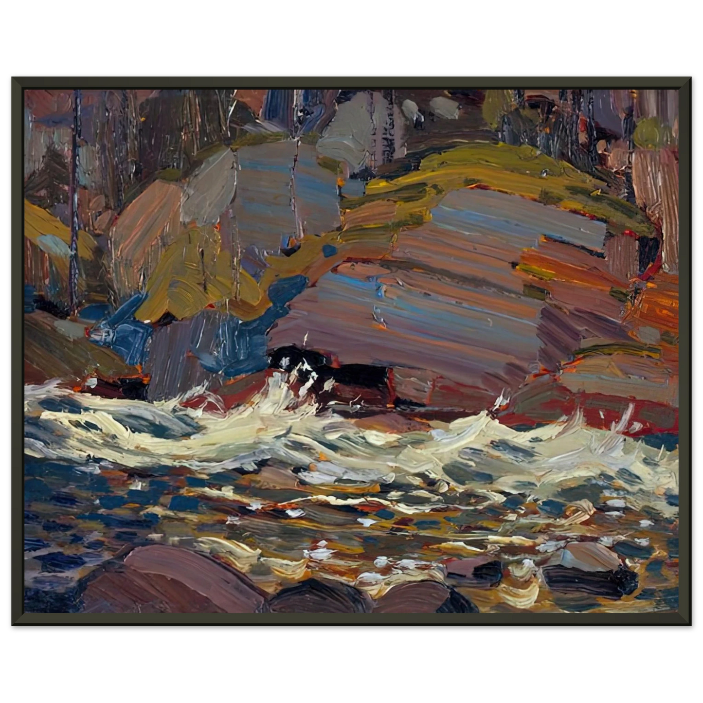 Tom Thomson  SWIFT WATER 1916 Framed Art Print  - Aluminum Frame - 40x50 cm / 16x20 inches