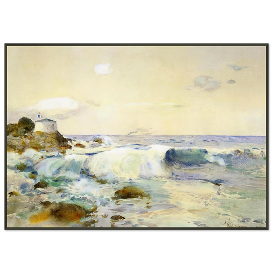 Childe Hassam  On the Brittany Coast Framed Art Print  - Aluminum Frame - 21x29.7 cm / 8x12"