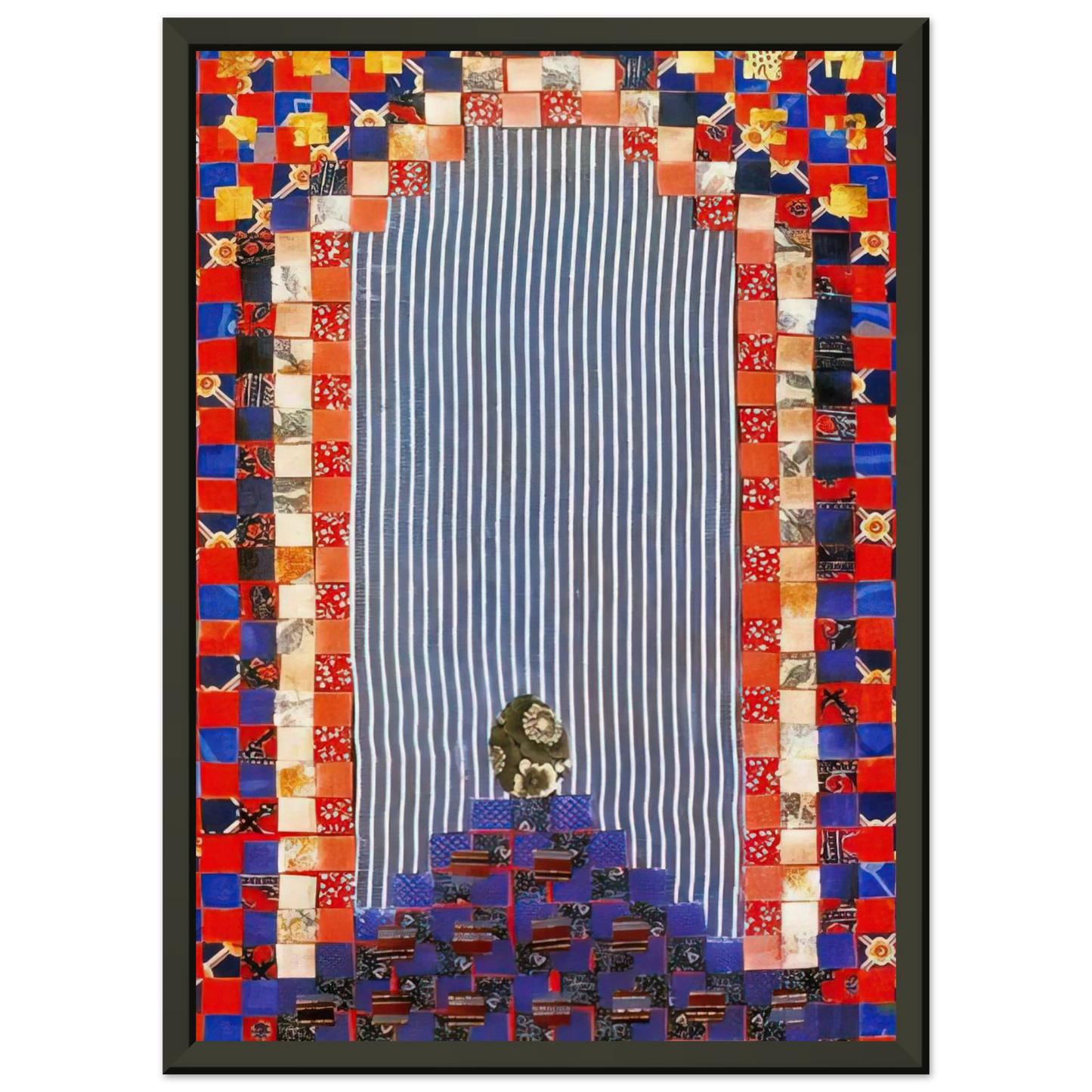 Miriam Schapiro  The First Theater  PD Pattern and Decoration Framed Art Print  - Aluminum Frame - 40x50 cm / 16x20 inches