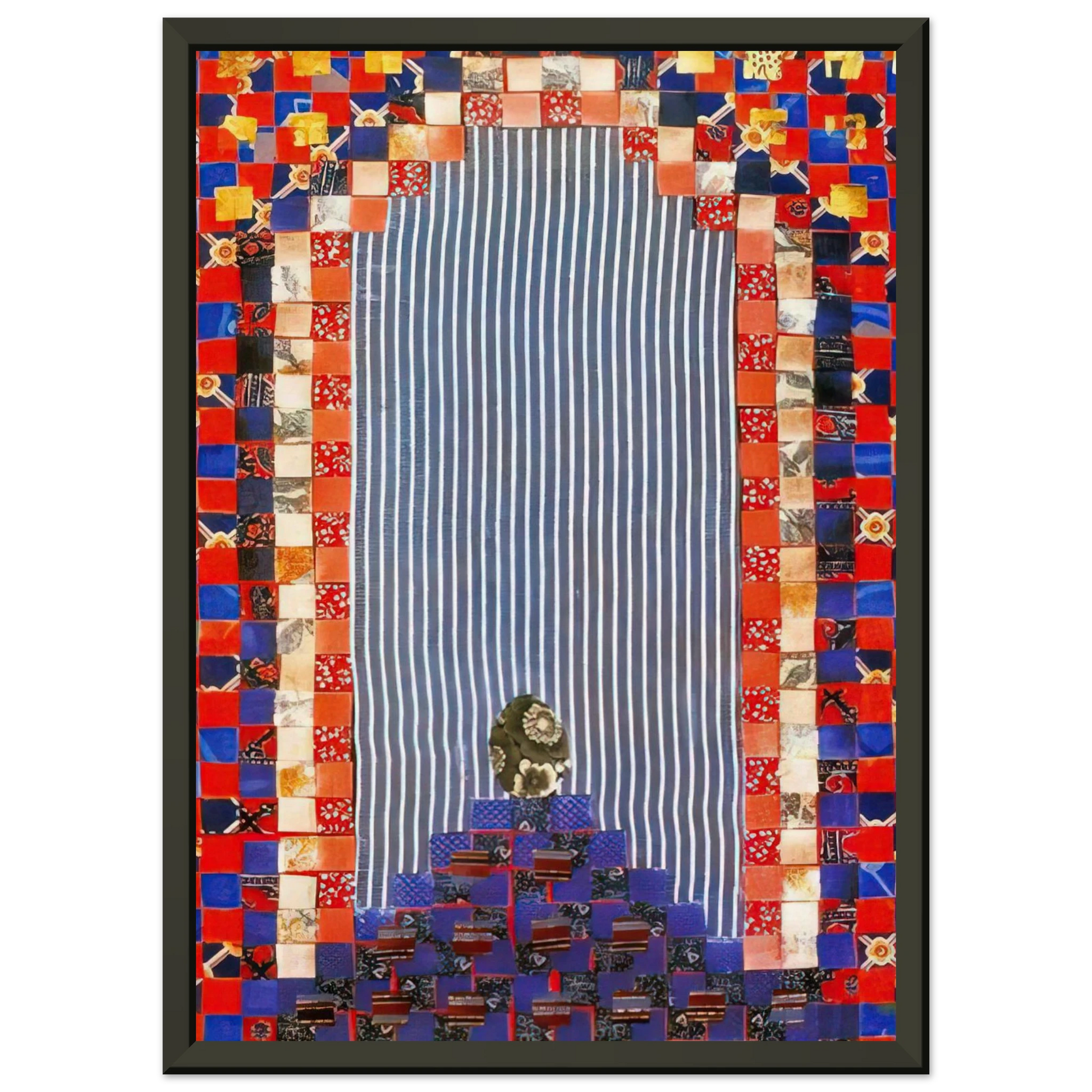 Miriam Schapiro  The First Theater  PD Pattern and Decoration Framed Art Print  - Aluminum Frame - 40x50 cm / 16x20 inches