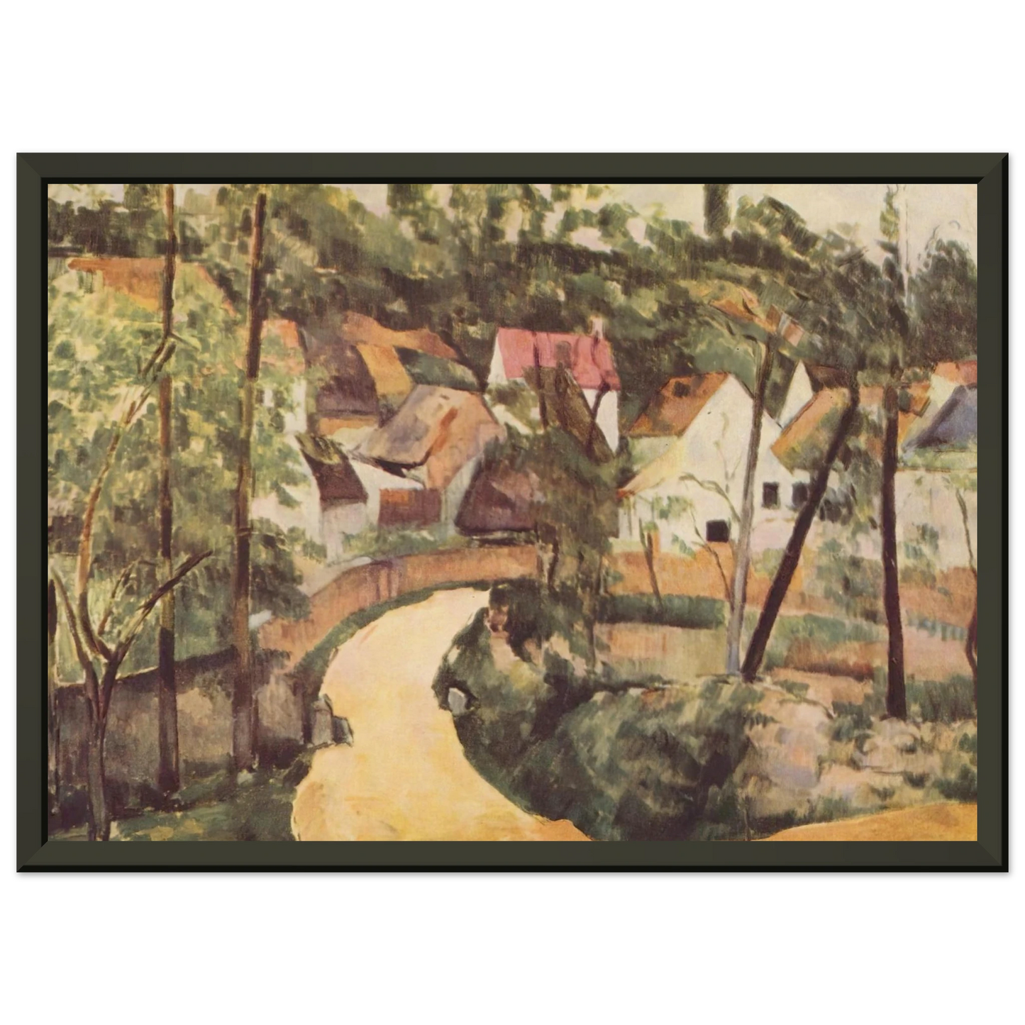 Paul Cezanne  A Turn in the Road Framed Art Print  - Aluminum Frame - 60x80 cm / 24x32 inches