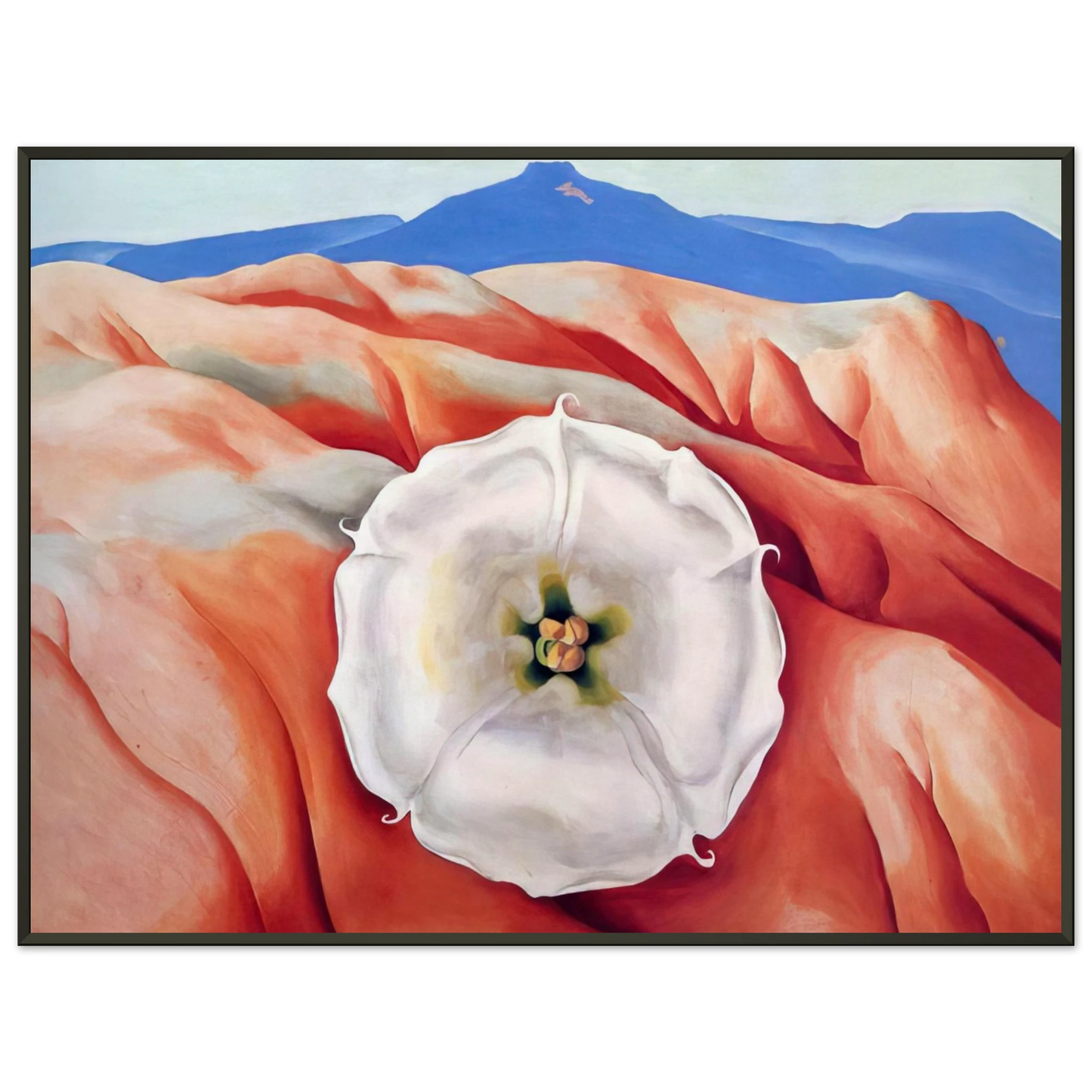 Georgia OKeeffe  Red hills and white flower II Framed Art Print  - Aluminum Frame - 60x80 cm / 24x32 inches