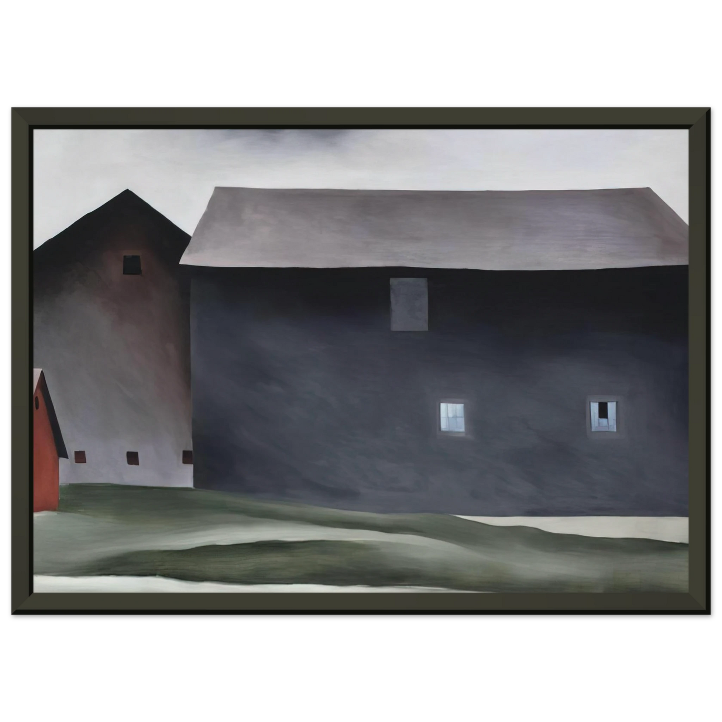 Georgia OKeeffe  Lake George Barns Framed Art Print  - Aluminum Frame - 60x80 cm / 24x32 inches