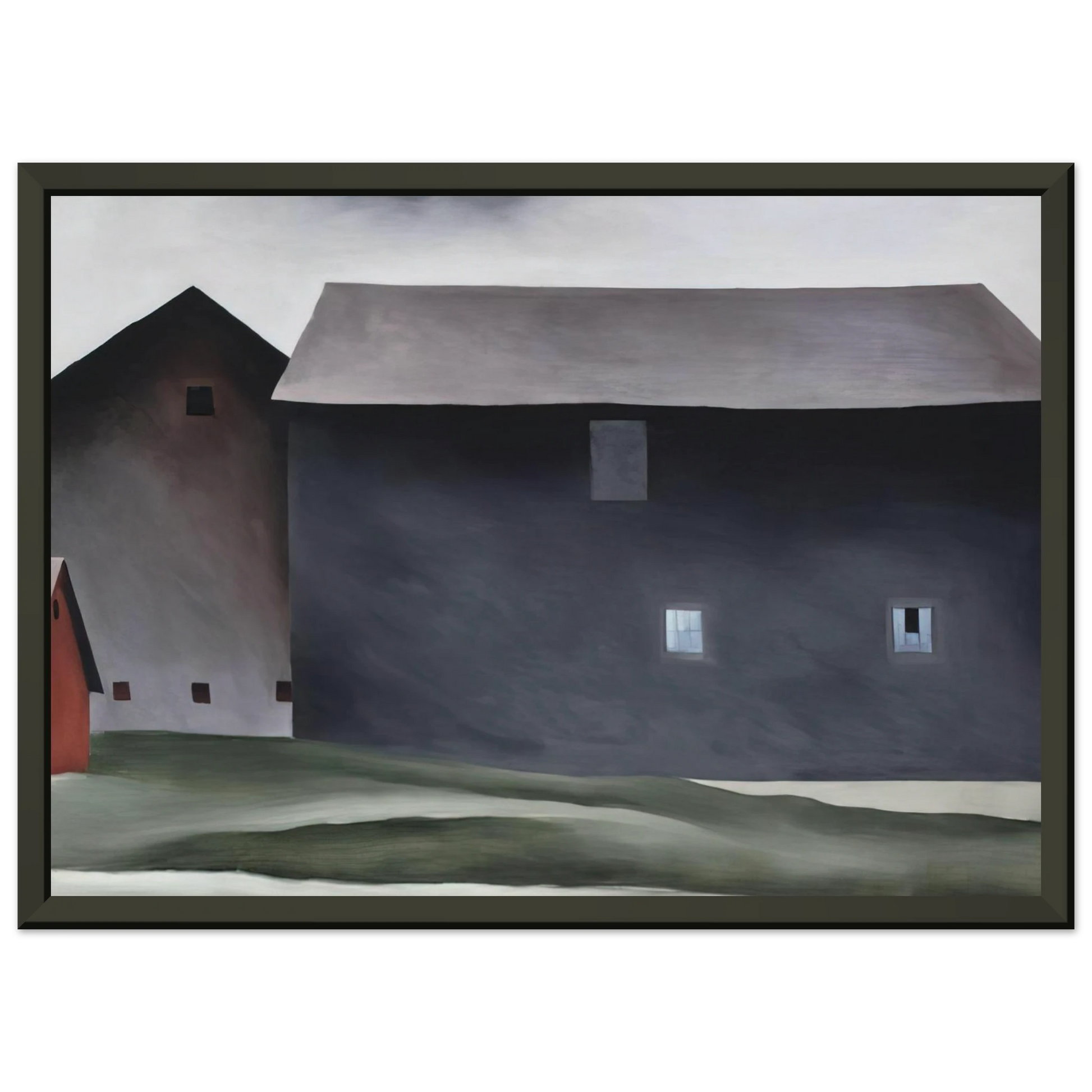 Georgia OKeeffe  Lake George Barns Framed Art Print  - Aluminum Frame - 60x80 cm / 24x32 inches
