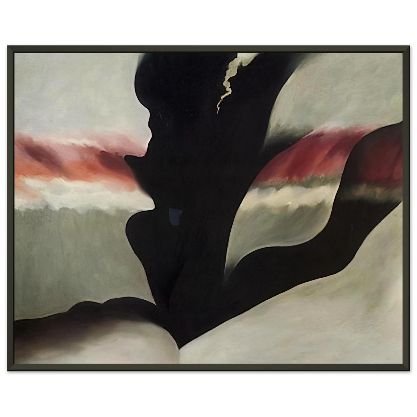 Georgia OKeeffe  Black Place Green Framed Art Print  - Aluminum Frame - 60x80 cm / 24x32 inches