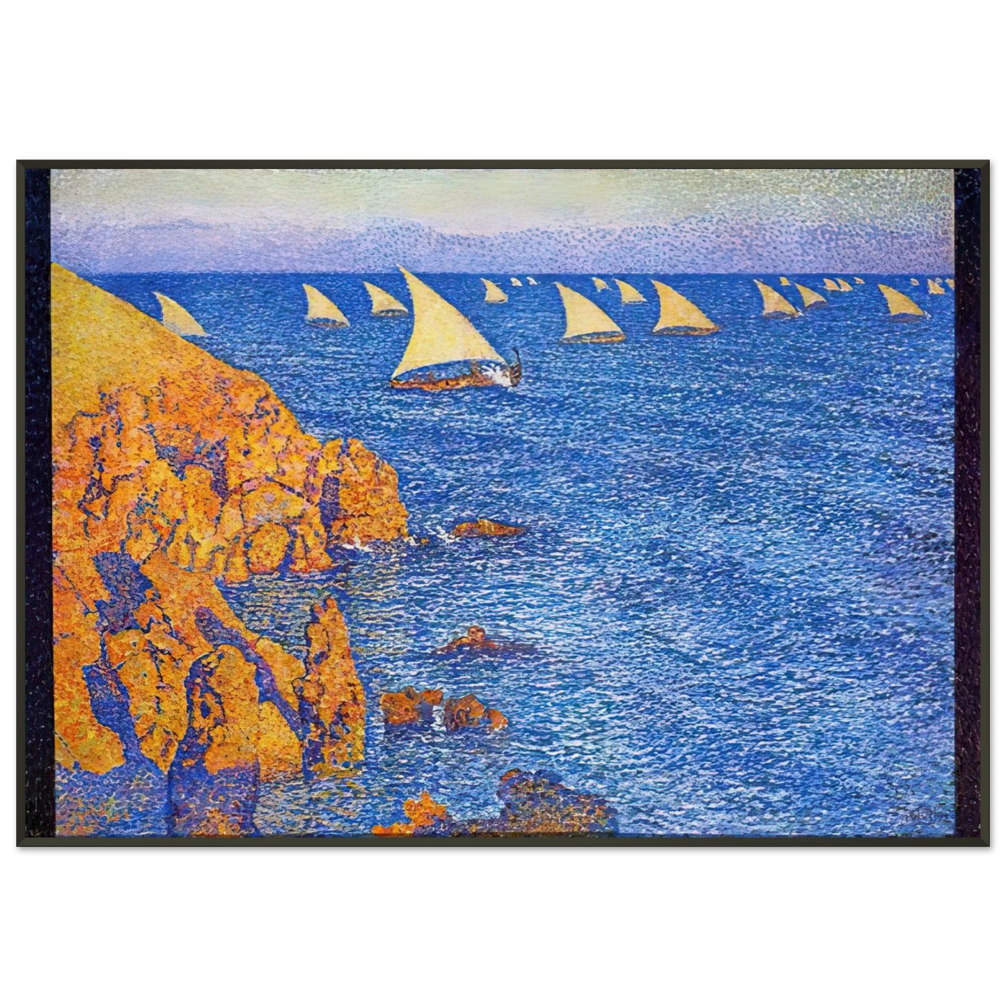 Theo van Rysselberghe  THE REGATA 1892 Framed Art Print  - Aluminum Frame - 21x29.7 cm / 8x12"