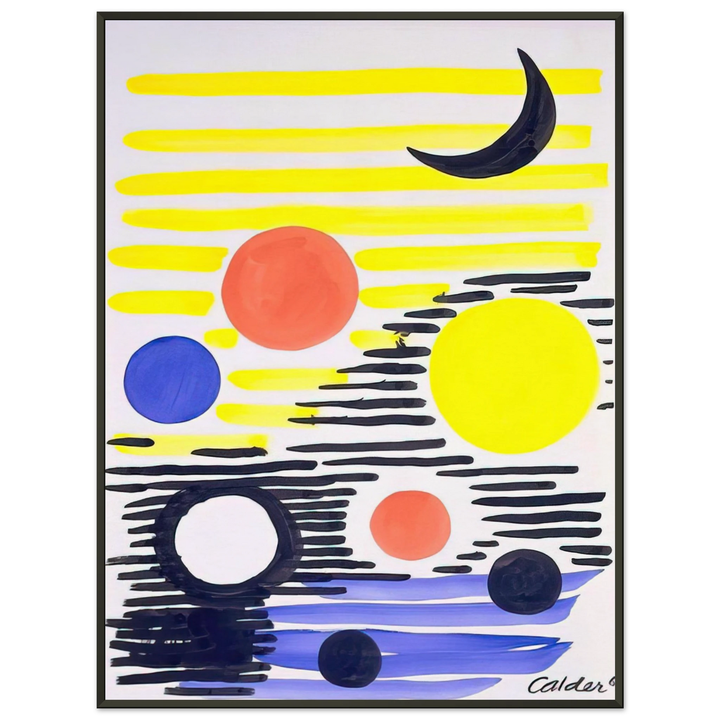 Alexander Calder  7 CIRCLES ABSTRACT 1966 Framed Art Print  - Aluminum Frame - 60x80 cm / 24x32 inches