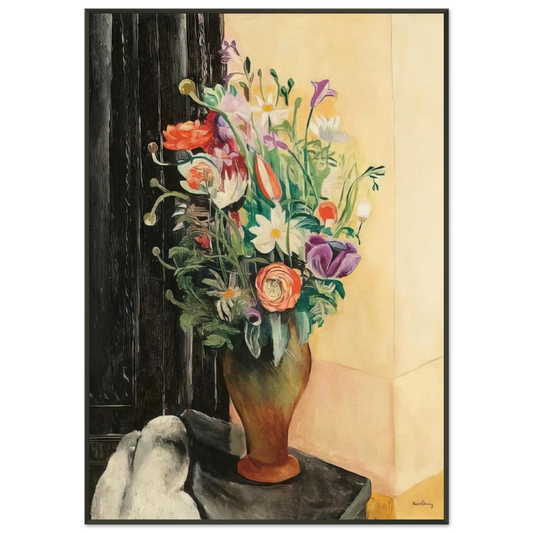 Moise Kisling  FLOWERS 1919 Framed Art Print  - Aluminum Frame - 21x29.7 cm / 8x12"