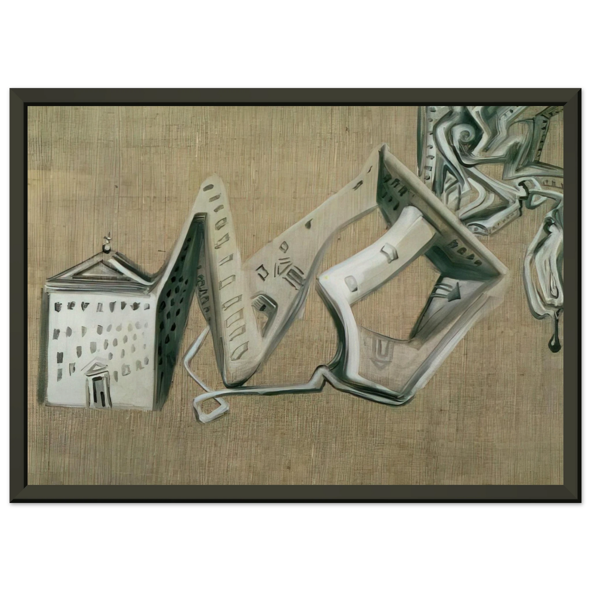 Salvador Dali  ARCHITECTURAL CONTORTION OF EL ESCORIAL Framed Art Print  - Aluminum Frame - 70x100 cm / 28x40 inches