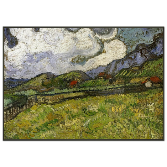 Vincent van Gogh  Wheat Field behind SaintPaul Hospital with a Reaper Framed Art Print  - Aluminum Frame - 21x29.7 cm / 8x12"