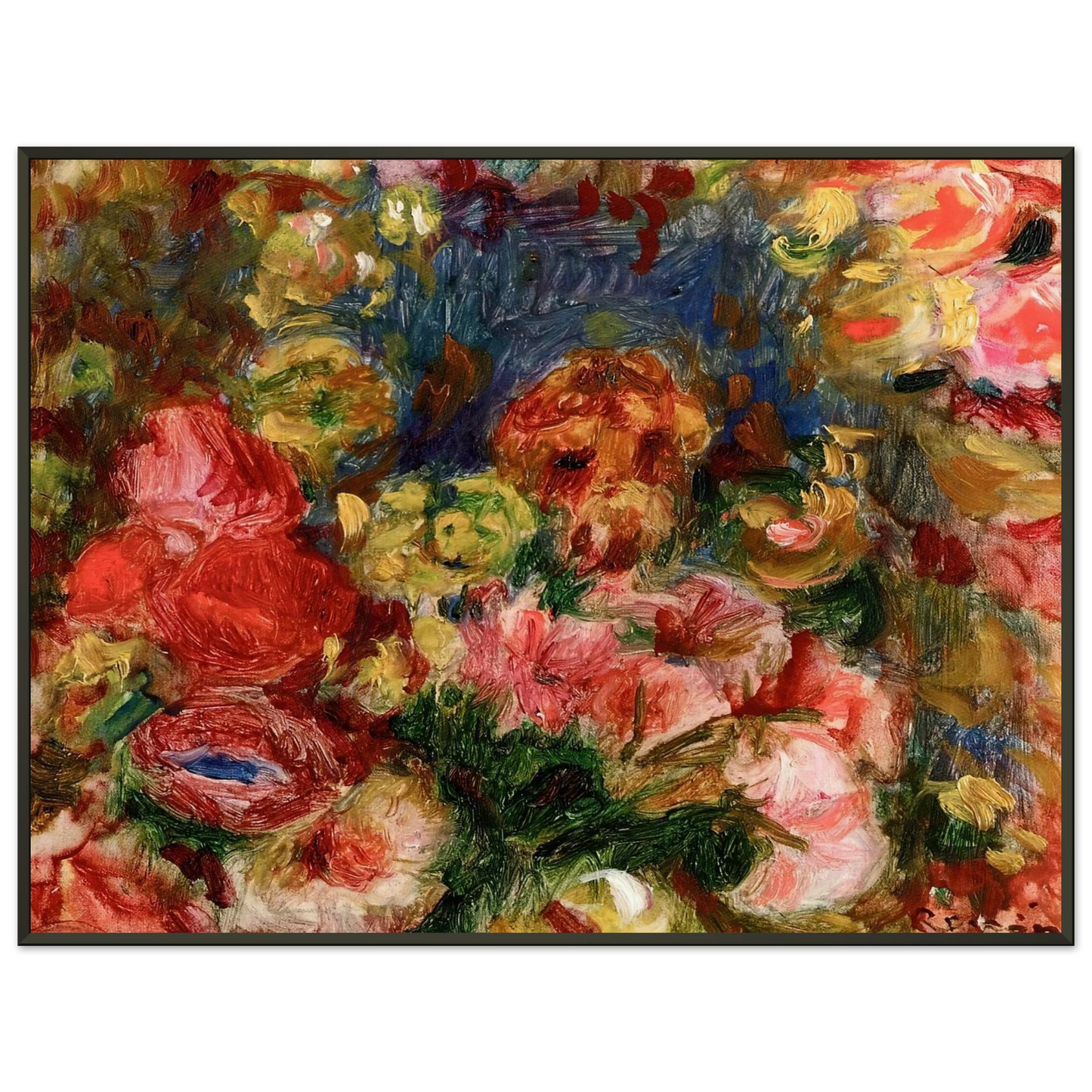 PierreAuguste Renoir  Flowers Framed Art Print  - Aluminum Frame - 40x50 cm / 16x20 inches