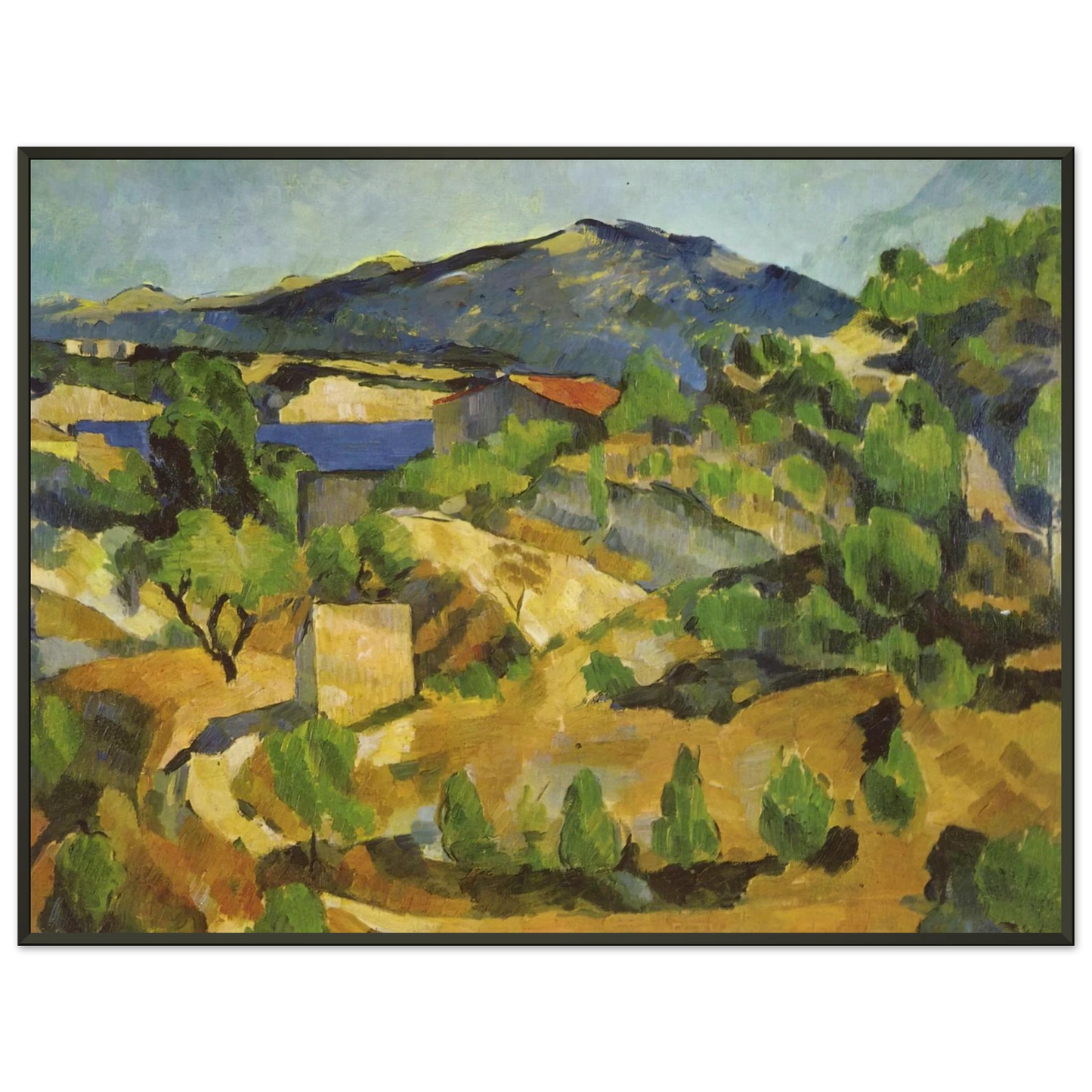 Paul Cezanne  Mountains in Provence LEstaque Framed Art Print  - Aluminum Frame - 40x50 cm / 16x20 inches