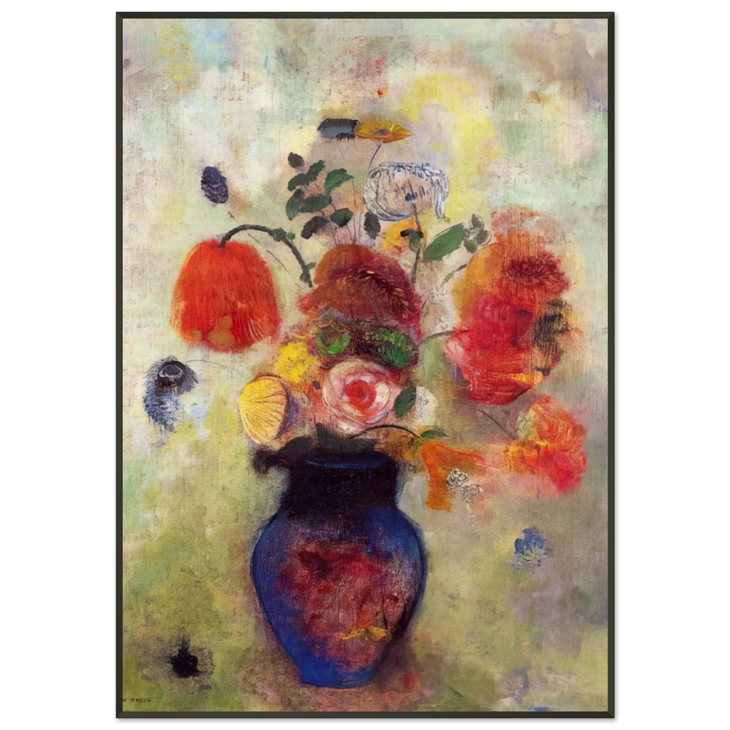 Odilon Redon  BOUQUET OF FLOWERS 3 Framed Art Print  - Aluminum Frame - 21x29.7 cm / 8x12"