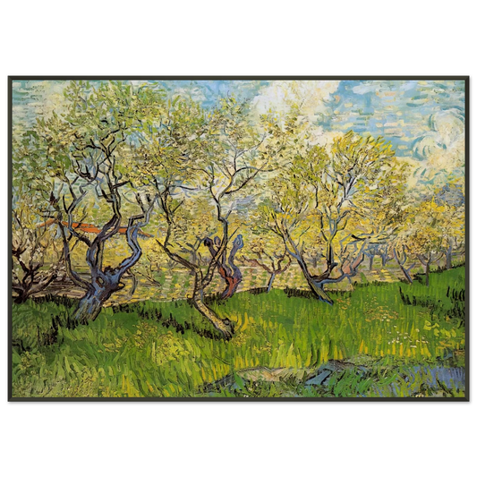 Vincent van Gogh  Orchard in Blossom Framed Art Print  - Aluminum Frame - 21x29.7 cm / 8x12"