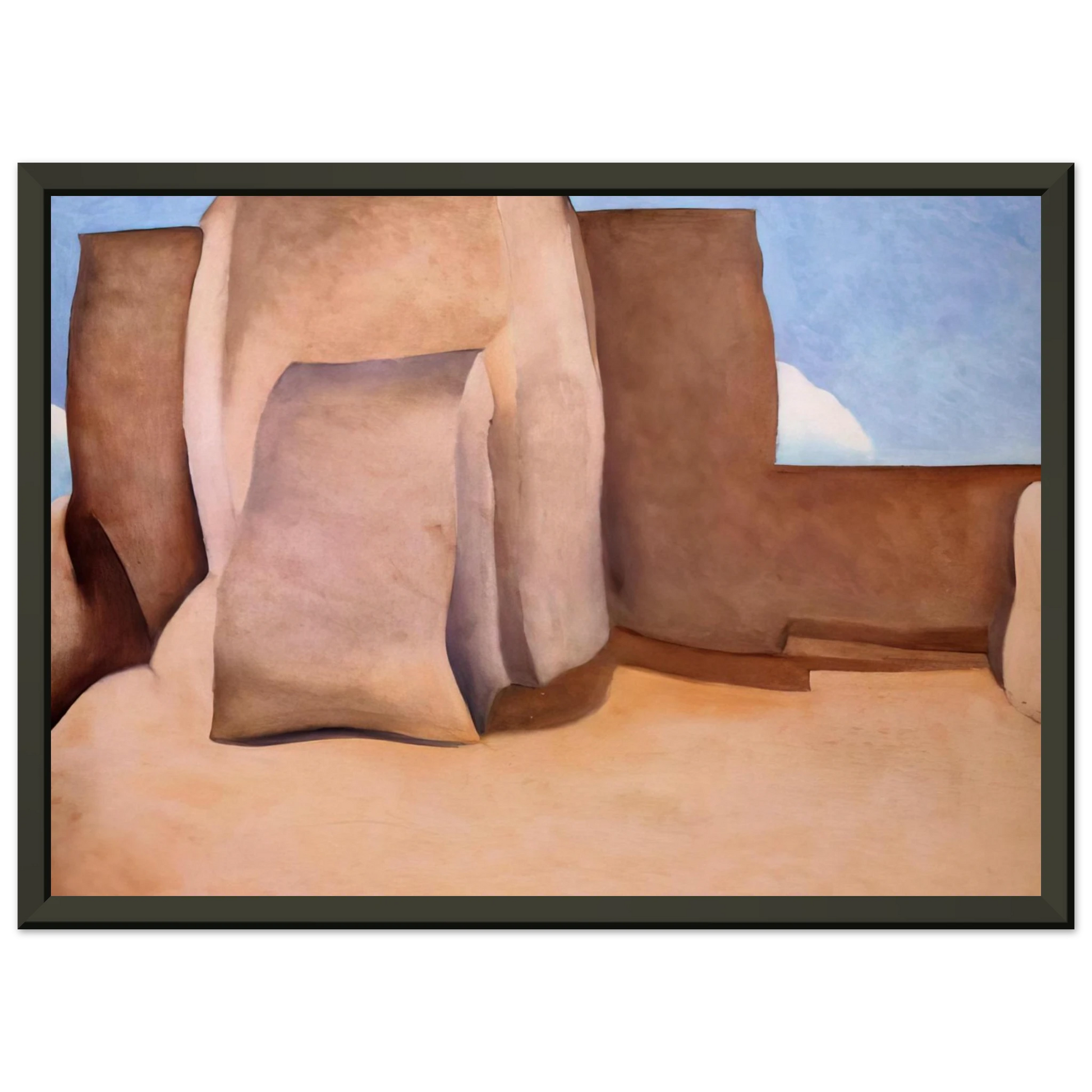 Georgia OKeeffe  Ranchos Church New Mexico Framed Art Print  - Aluminum Frame - 40x50 cm / 16x20 inches