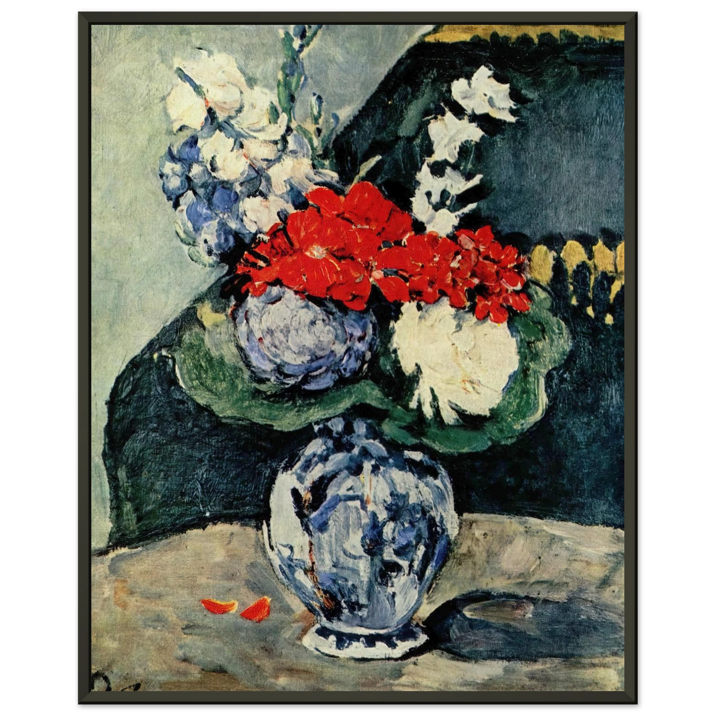 Paul Cezanne  Still life Delft vase with flowers Framed Art Print  - Aluminum Frame - 60x80 cm / 24x32 inches
