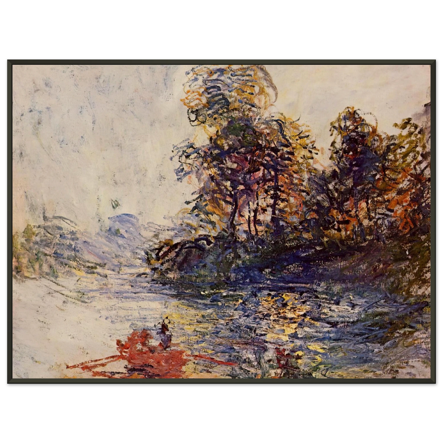 claude monet  The River Framed Art Print  - Aluminum Frame - 60x80 cm / 24x32 inches