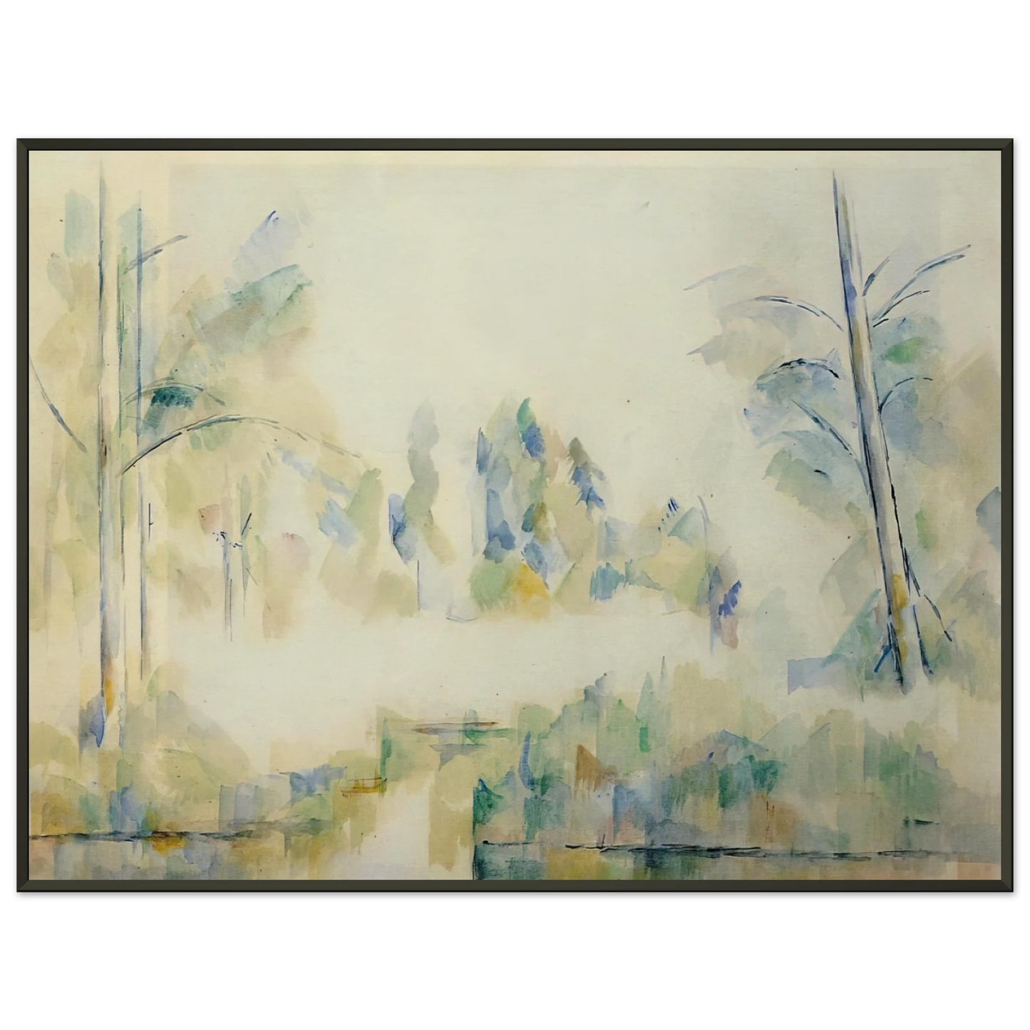 Paul Cezanne  Trees by the Water Framed Art Print  - Aluminum Frame - 60x80 cm / 24x32 inches