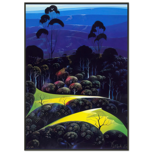 Eyvind Earle  Inland from the Sea Framed Art Print  - Aluminum Frame - 21x29.7 cm / 8x12"