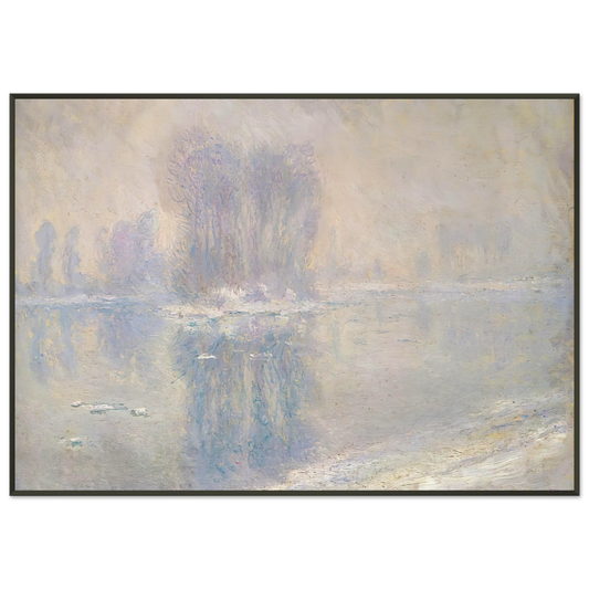 claude monet  Ice on the Siene at Bennecourt Framed Art Print  - Aluminum Frame - 21x29.7 cm / 8x12"
