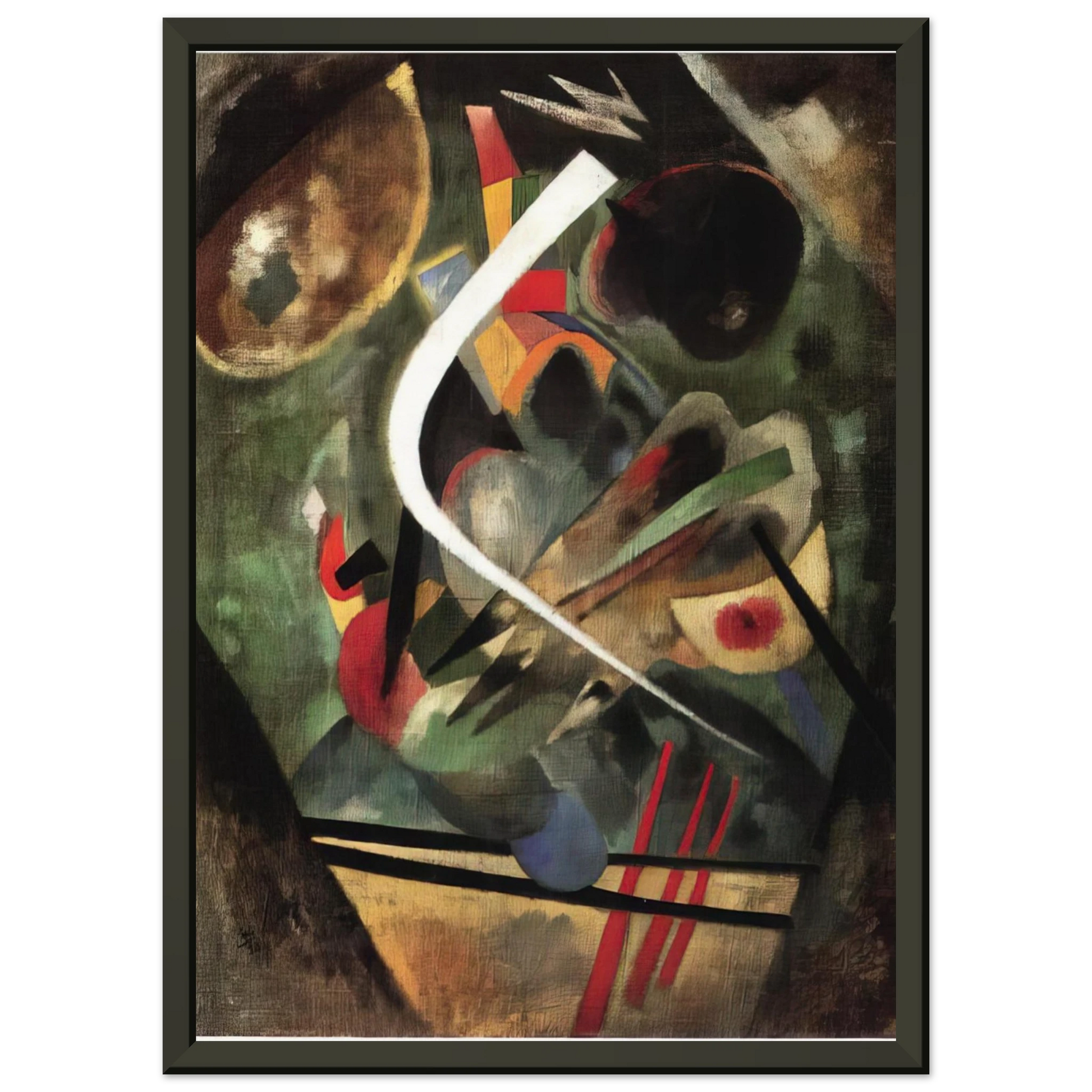 Wassily Kandinsky  WHITE STROKE 1920 Framed Art Print  - Aluminum Frame - 70x100 cm / 28x40 inches