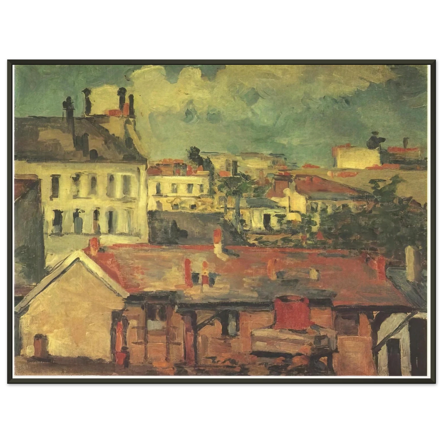 Paul Cezanne  The roofs Framed Art Print  - Aluminum Frame - 60x80 cm / 24x32 inches