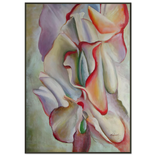 Georgia OKeeffe  Pink Sweet Peas Framed Art Print  - Aluminum Frame - 21x29.7 cm / 8x12"