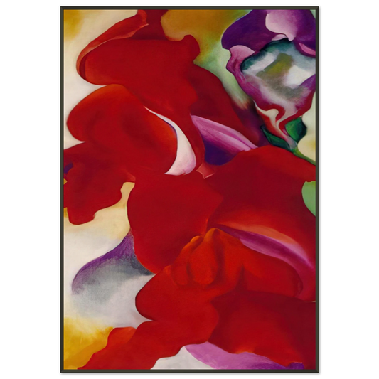 Georgia OKeeffe  Red Snapdragons Framed Art Print  - Aluminum Frame - 21x29.7 cm / 8x12"