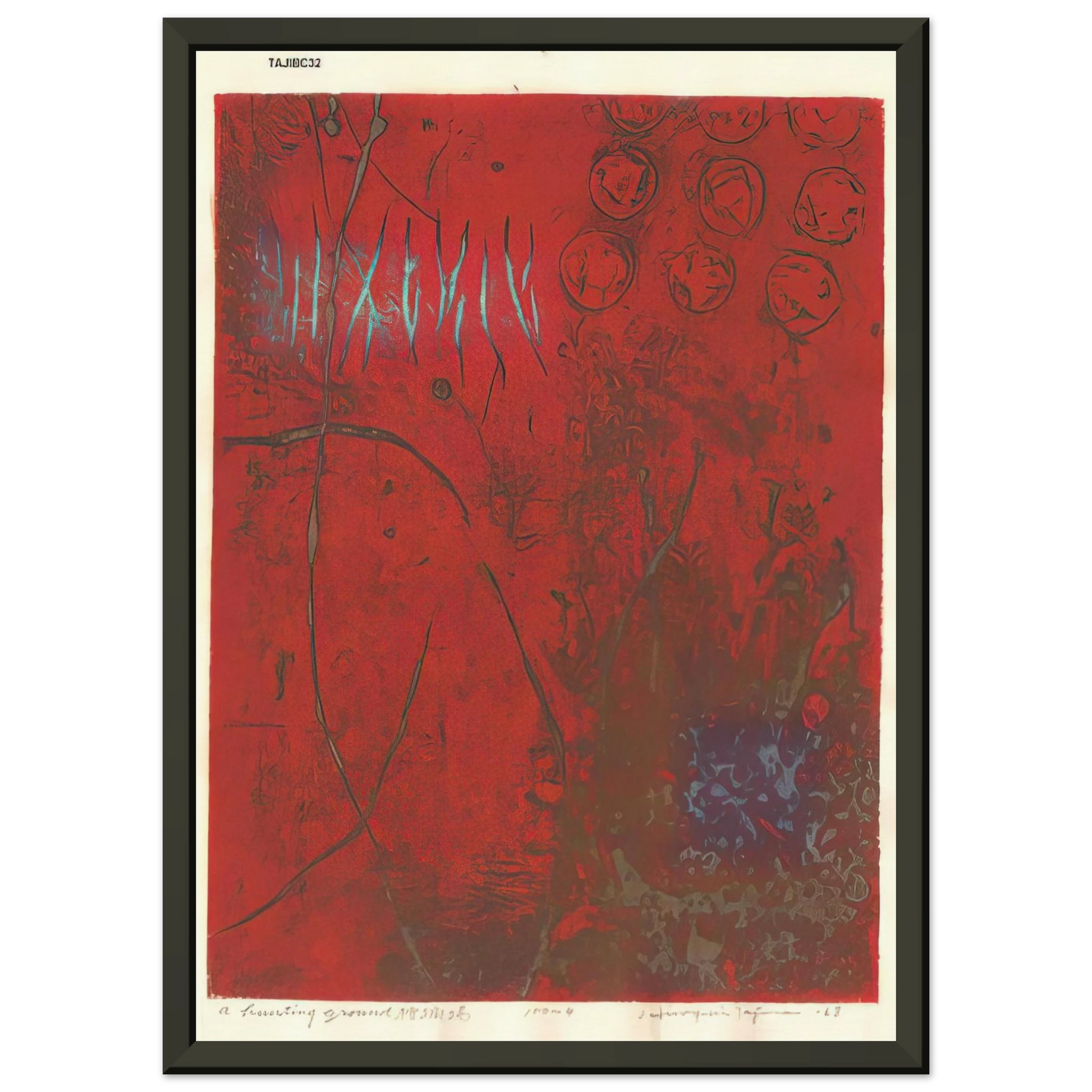 Hiroyuki Tajima  A Hunting Ground  1968 Framed Art Print  - Aluminum Frame - 40x50 cm / 16x20 inches