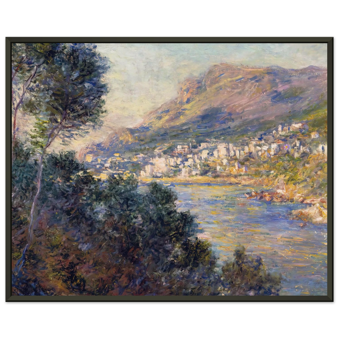 claude monet  Monte Carlo Seen from Roquebrune Framed Art Print  - Aluminum Frame - 70x100 cm / 28x40 inches