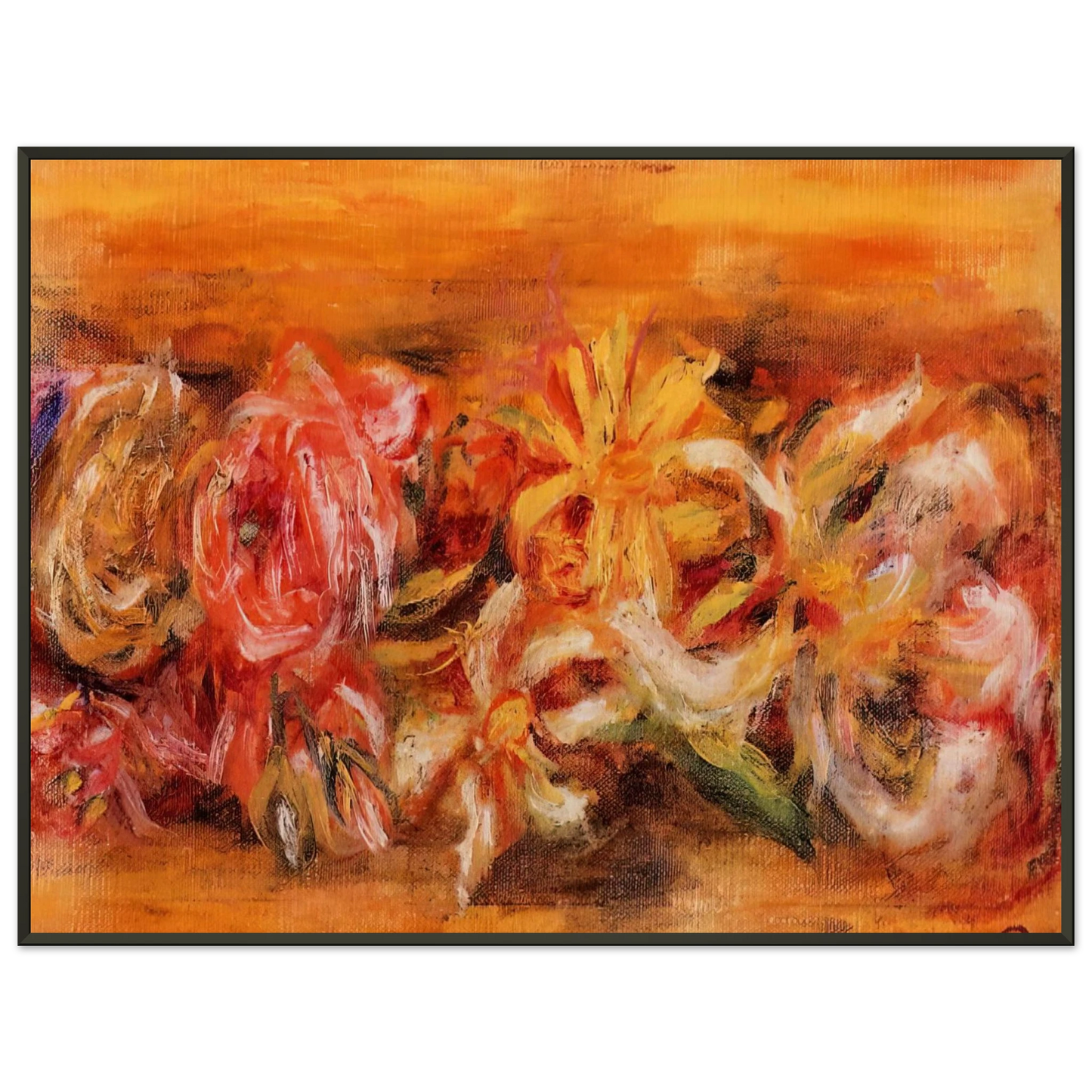 PierreAuguste Renoir  Garland of Flowers Framed Art Print  - Aluminum Frame - 60x80 cm / 24x32 inches