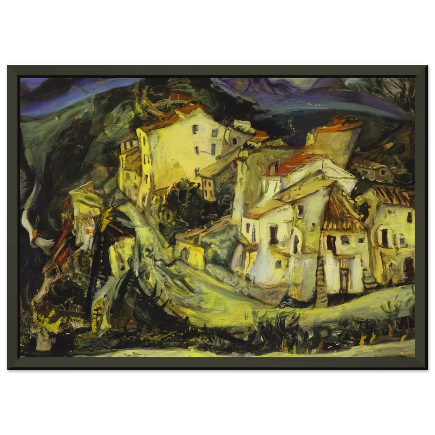 Chaim Soutine  HOUSES OF CAGNES Framed Art Print  - Aluminum Frame - 40x50 cm / 16x20 inches