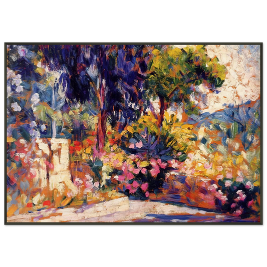 HenriEdmond Cross  The Flowered Terrace Framed Art Print  - Aluminum Frame - 21x29.7 cm / 8x12"
