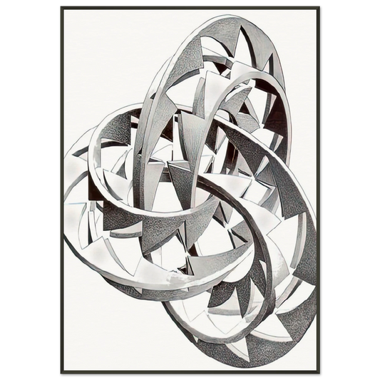 MC Escher  KNOT Framed Art Print  - Aluminum Frame - 21x29.7 cm / 8x12"