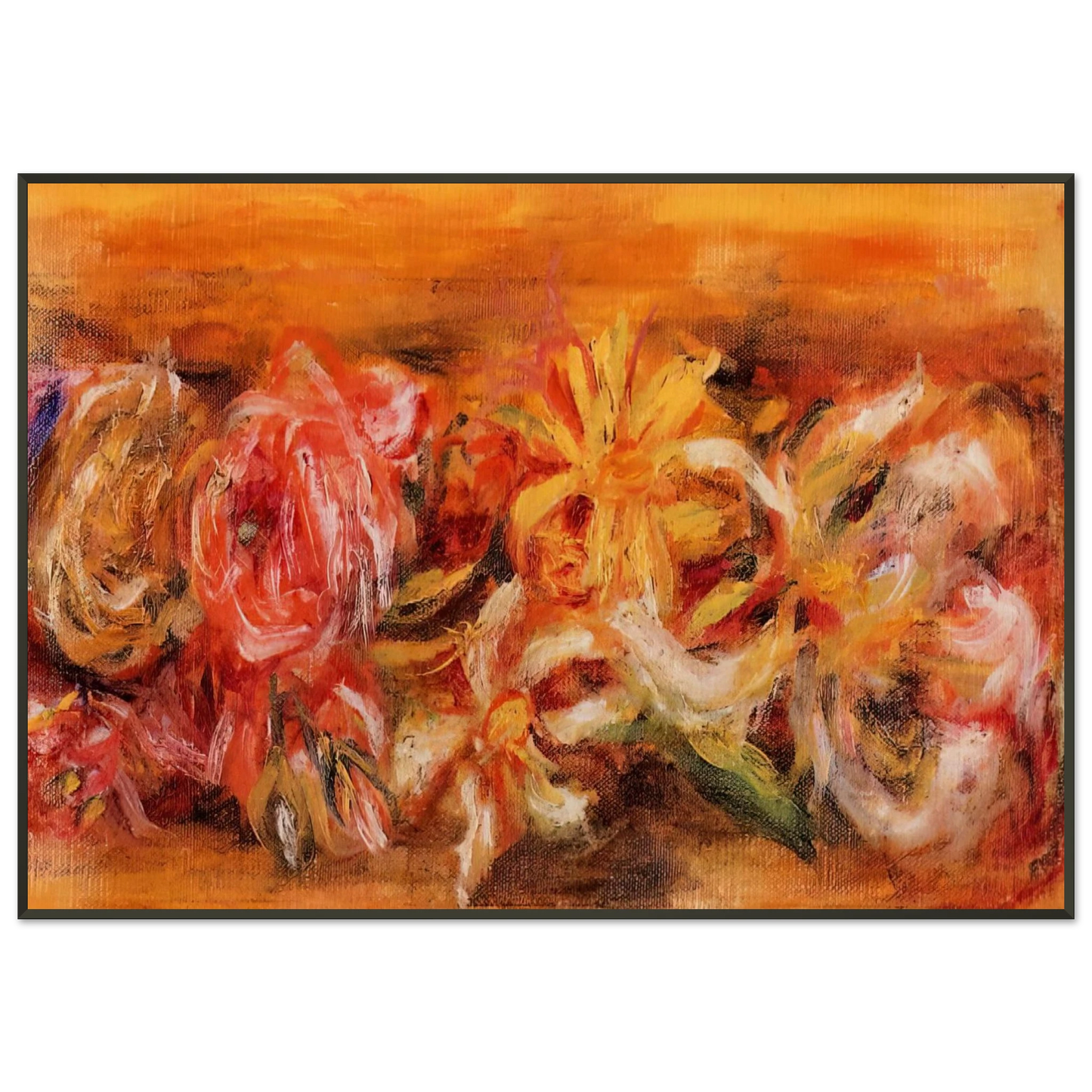 PierreAuguste Renoir  Garland of Flowers Framed Art Print  - Aluminum Frame - 21x29.7 cm / 8x12"