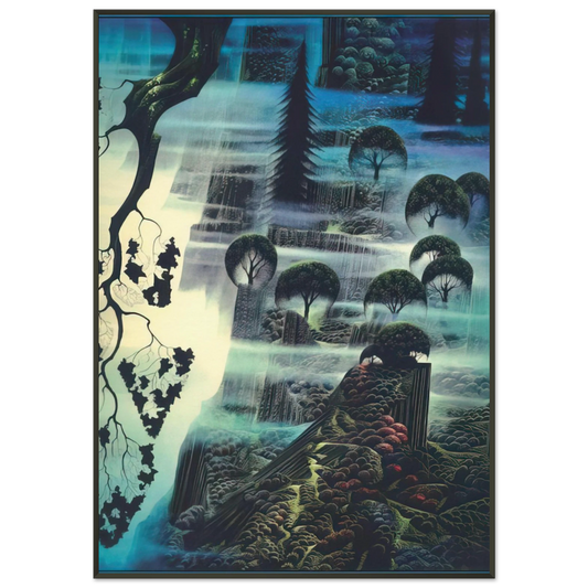 Eyvind Earle  Surf Wind and Fog Framed Art Print  - Aluminum Frame - 21x29.7 cm / 8x12"