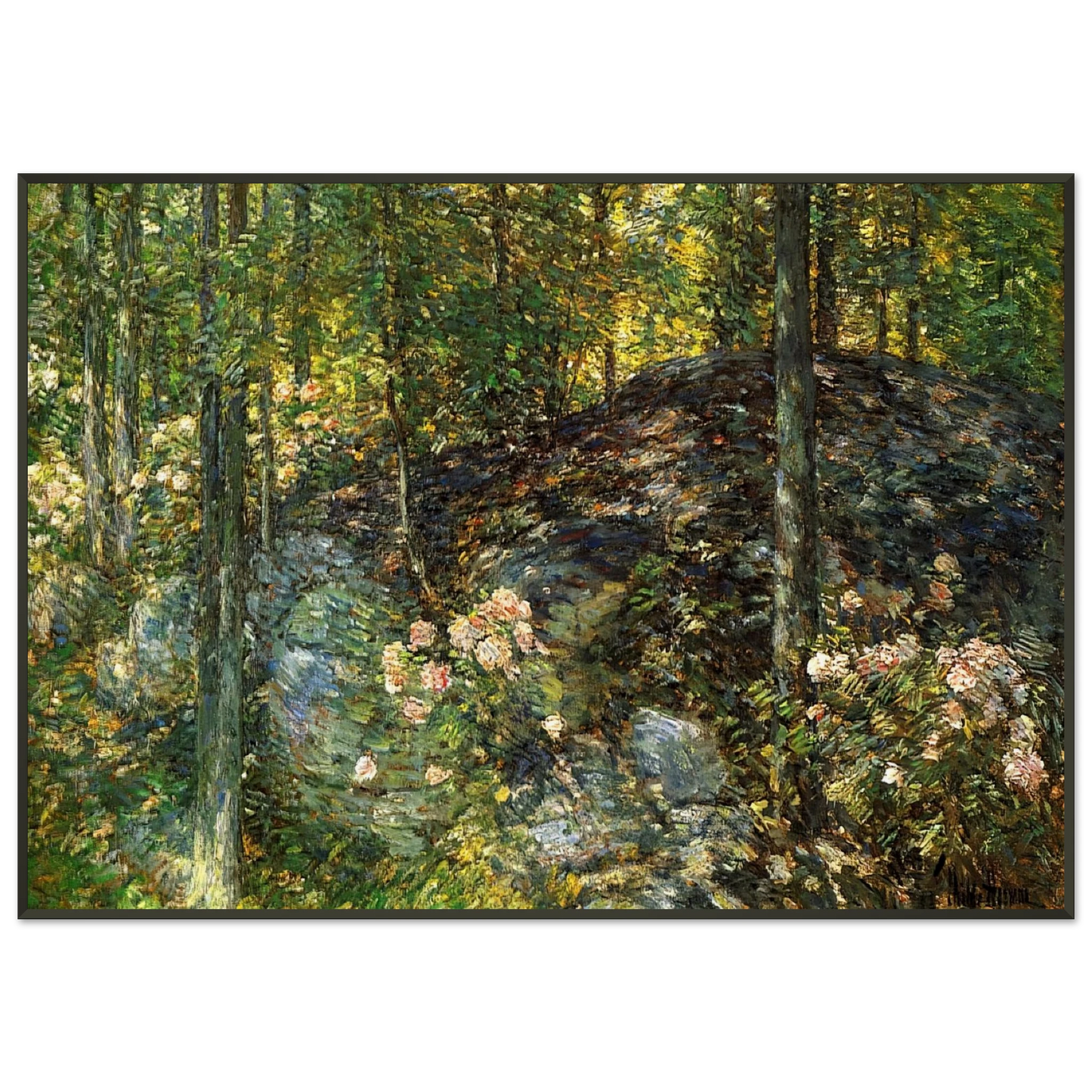 Childe Hassam  Laurel on the Ledges Framed Art Print  - Aluminum Frame - 21x29.7 cm / 8x12"