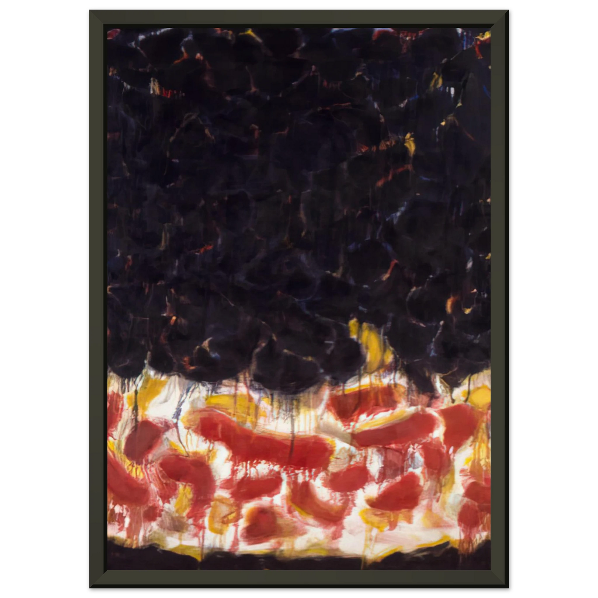 Sam Francis  Red and Black Framed Art Print  - Aluminum Frame - 40x50 cm / 16x20 inches