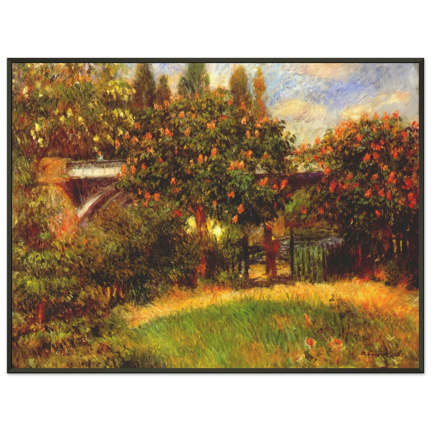 PierreAuguste Renoir  Railway Bridge at Chatou Framed Art Print  - Aluminum Frame - 40x50 cm / 16x20 inches