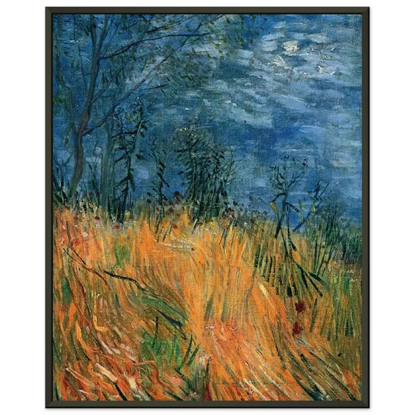 Vincent van Gogh  Edge of a Wheatfield with Poppies Framed Art Print  - Aluminum Frame - 60x80 cm / 24x32 inches