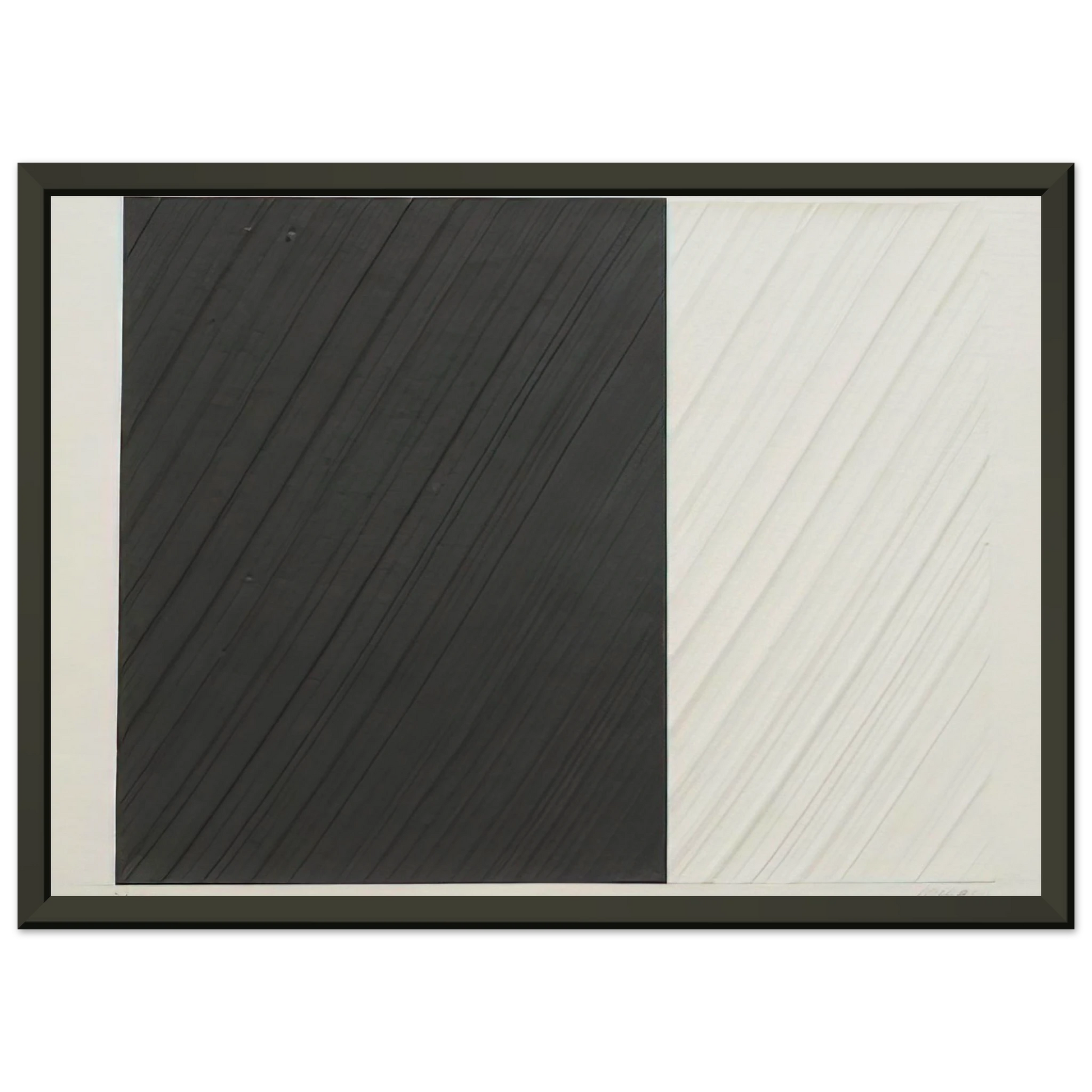 Pierre Soulages  Untitled  1991 Framed Art Print  - Aluminum Frame - 40x50 cm / 16x20 inches