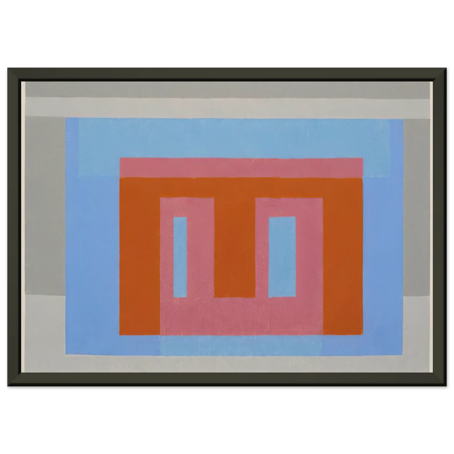 Josef Albers  ADOBE VARIANT LUMINOUS DAY 1952 Framed Art Print  - Aluminum Frame - 70x100 cm / 28x40 inches